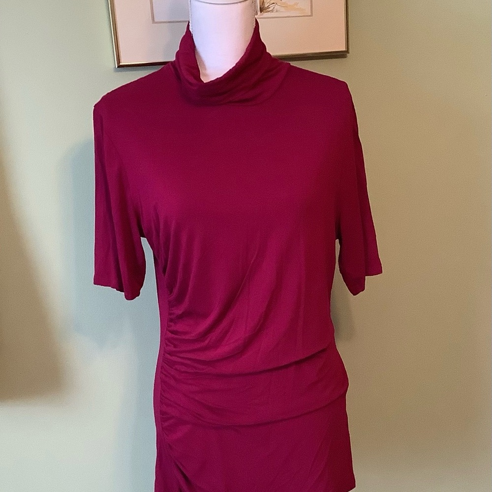 New York and Company Plum colored, Over the Hips Stretchy Top - Size L